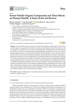 Forest Volatile Organic Compounds and Their Effects on Human Health