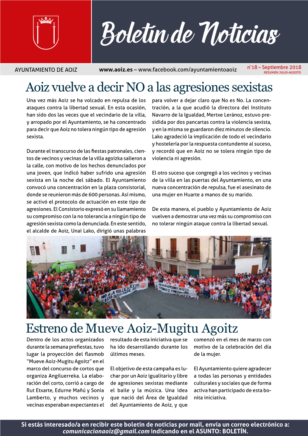Boletín De Noticias. Septiembre 2018