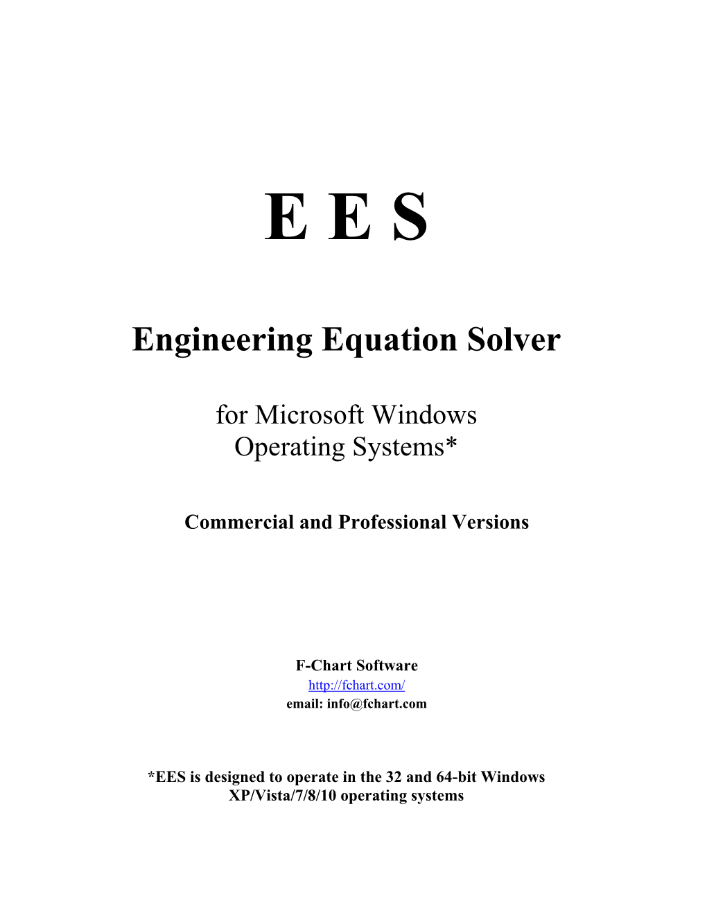 EES Manual Will Start Abode Acrobat and Display the Electronic Version of This Manual Which Is in File Ees Manual.Pdf