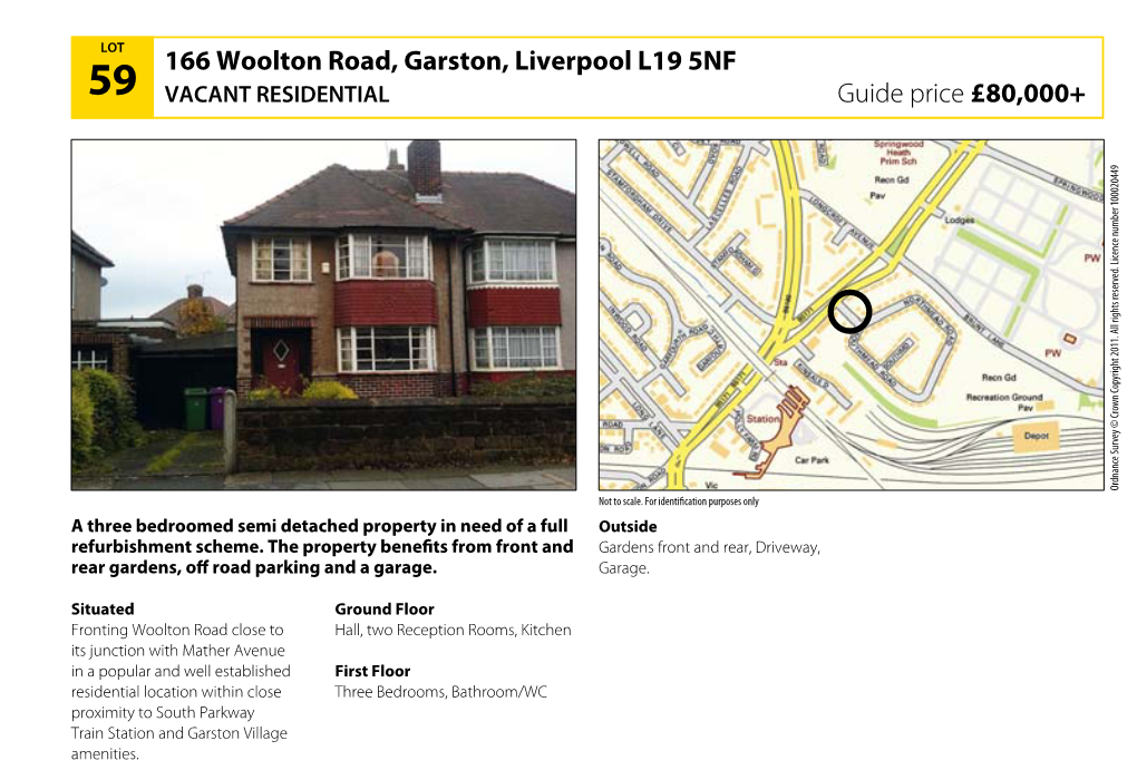 166 Woolton Road, Garston, Liverpool L19 5NF Guide Price £80,000+