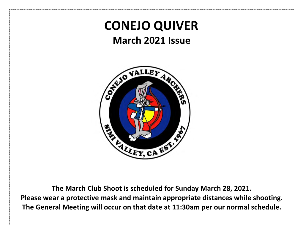 March 2021 Conejo Quiver