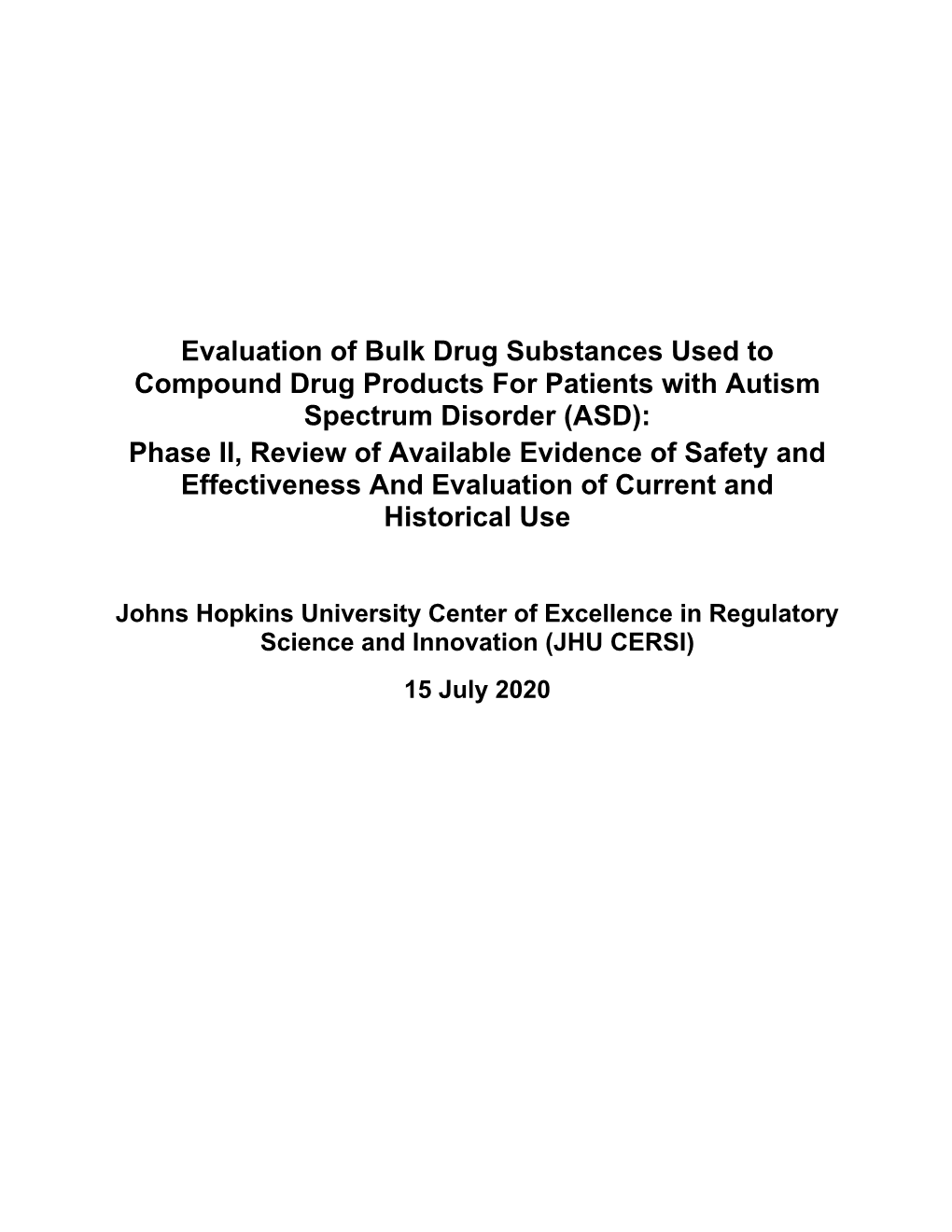 Evaluation of Bulk Drug Substances Used to Compound Drug Products