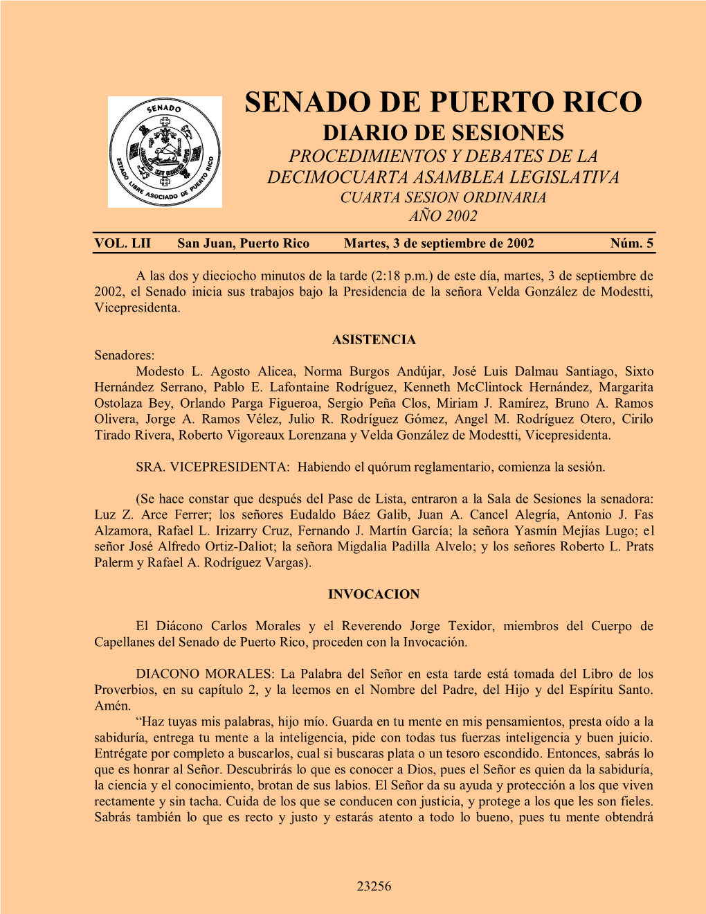 Procedimientos Y Debates De La Decimocuarta Asamblea Legislativa Cuarta Sesion Ordinaria Año 2002 Vol