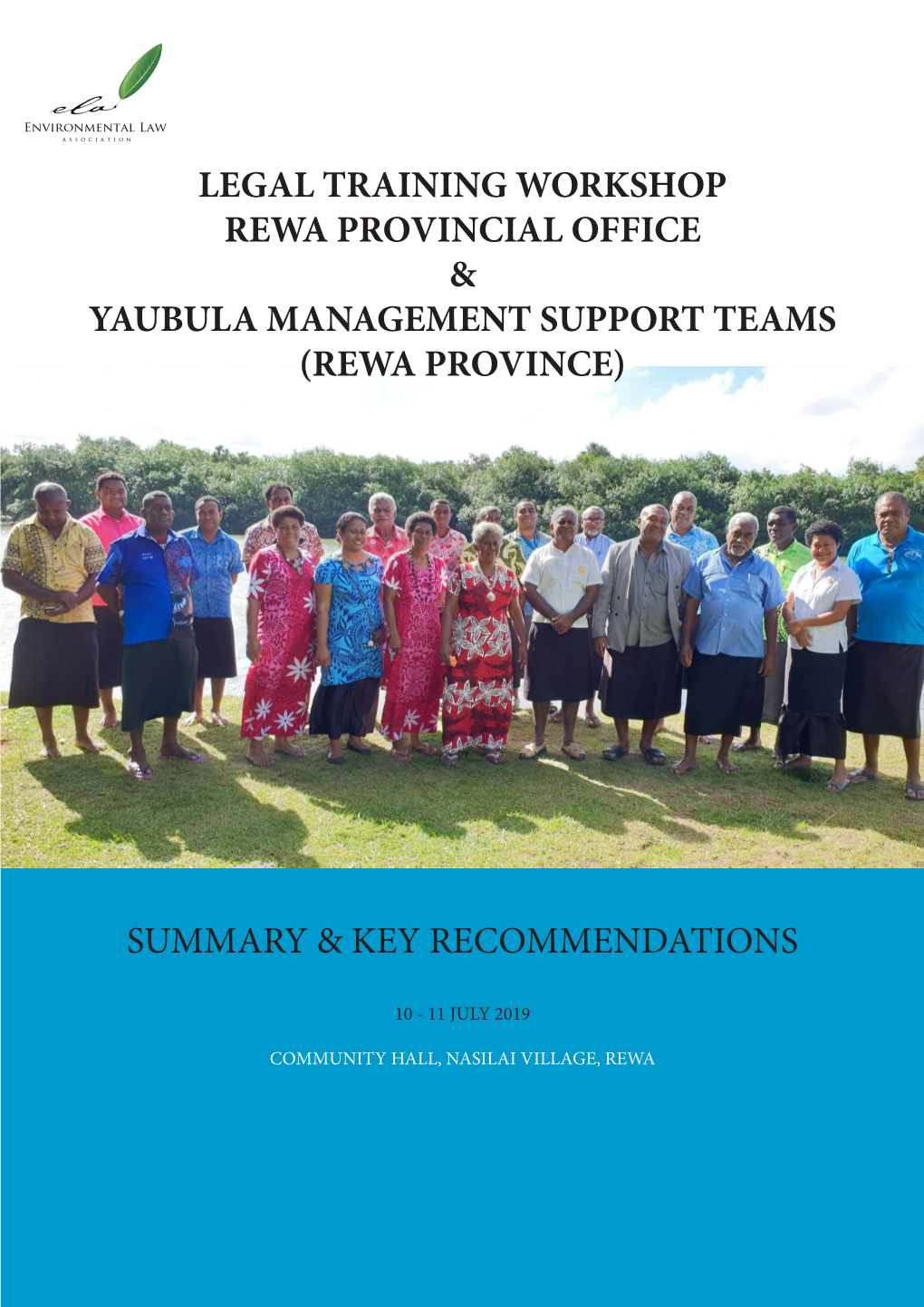 Legal Training Workshop Rewa Provincial Office & Yaubula Management Support Teams (Rewa Province)