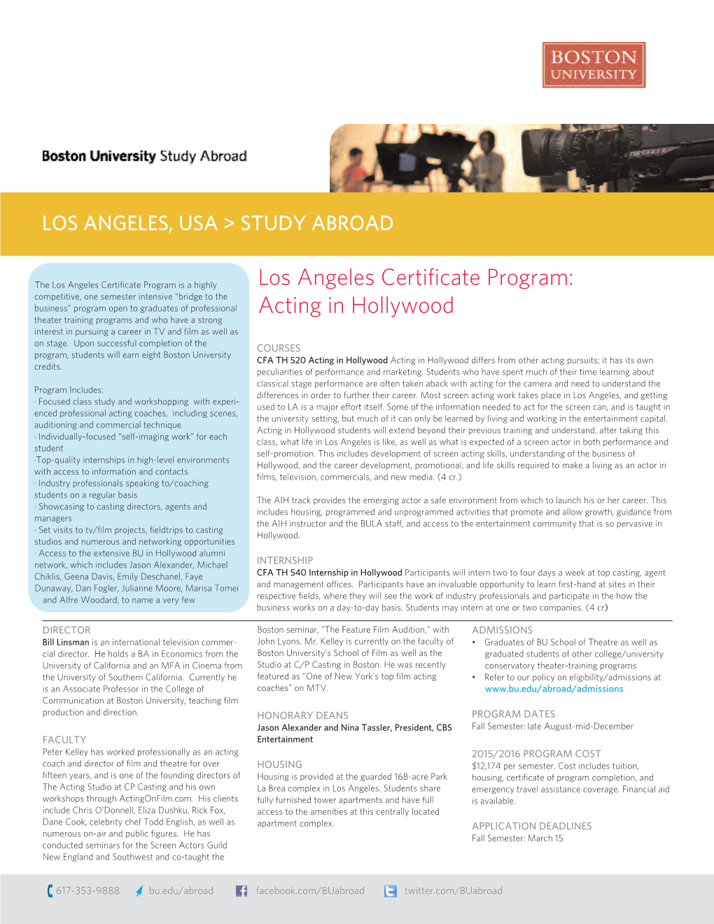 Los Angeles Certificate Program: Acting in Hollywood