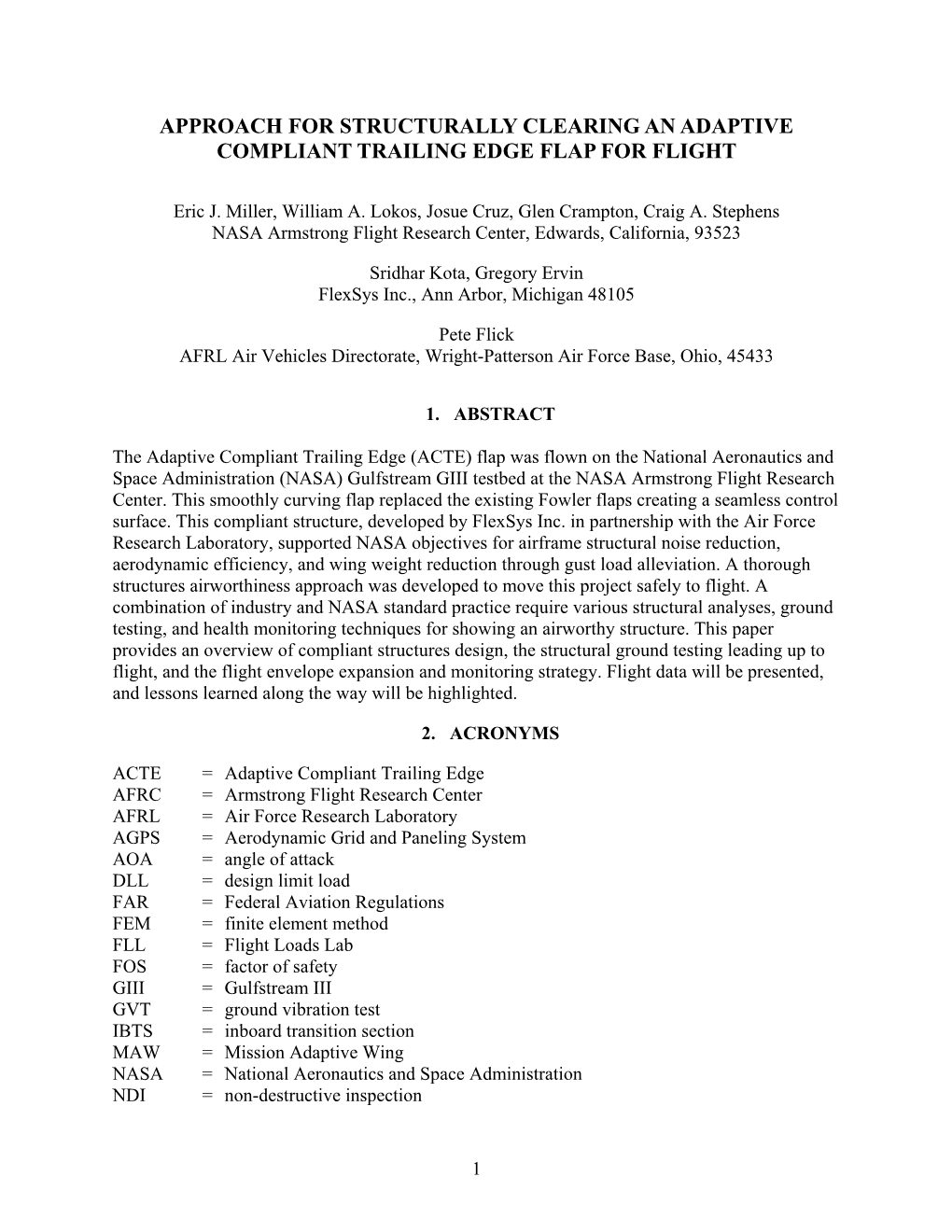 Approach for Structurally Clearing an Adaptive Compliant Trailing Edge Flap for Flight