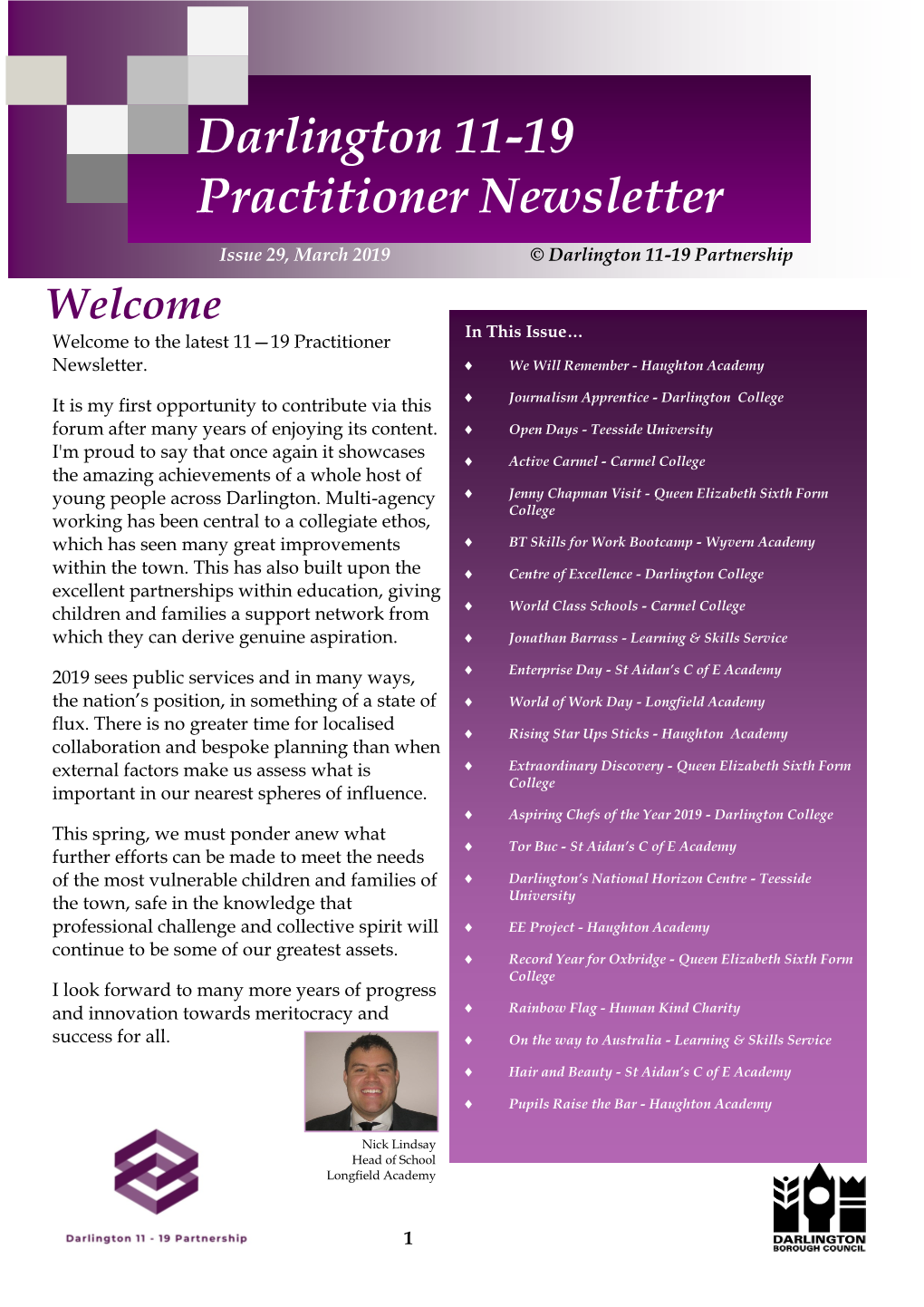 Darlington 11-19 Practitioner Newsletter