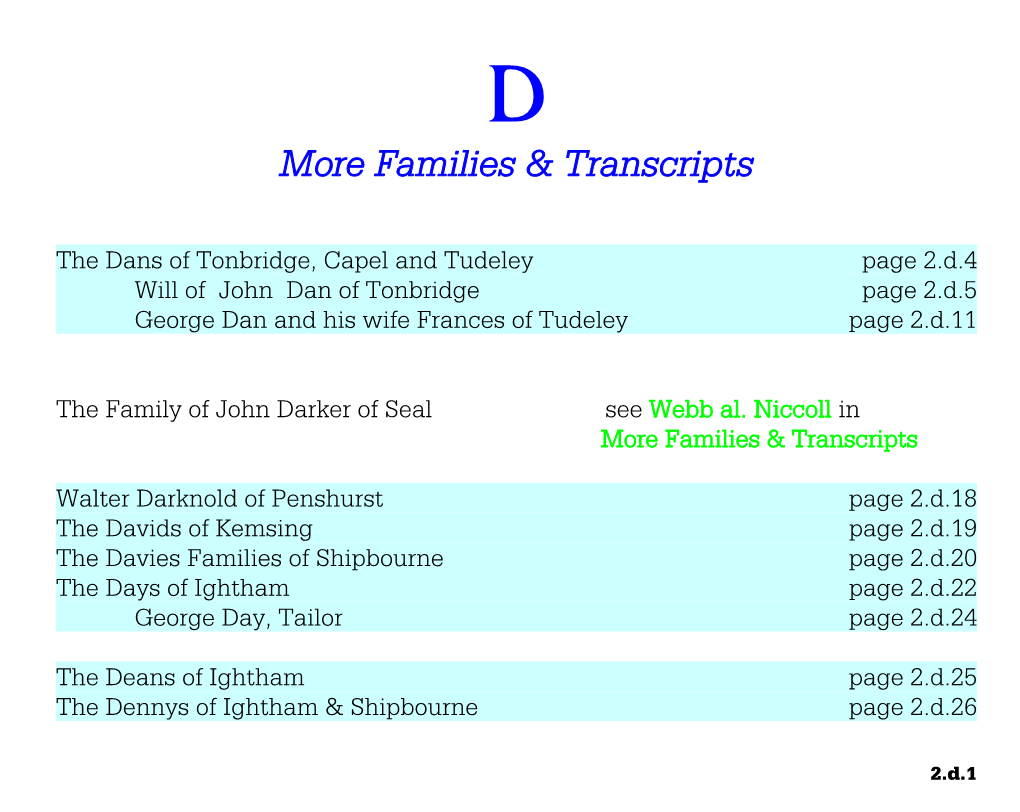 Families and Transcripts for Details