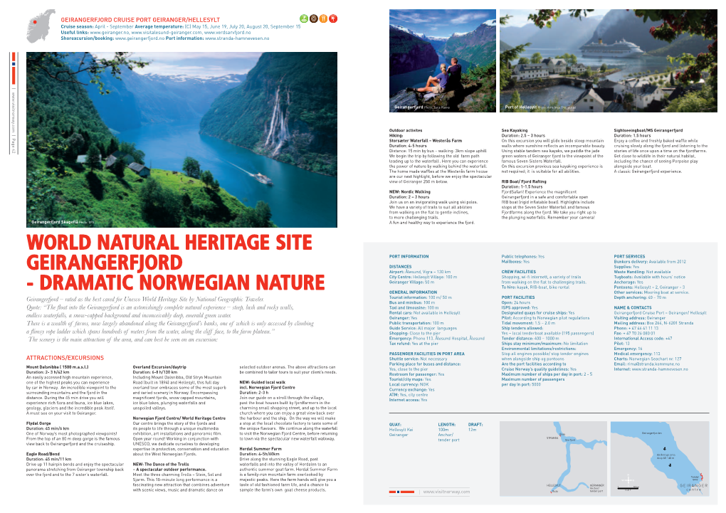 World Natural Heritage Site Geirangerfjord