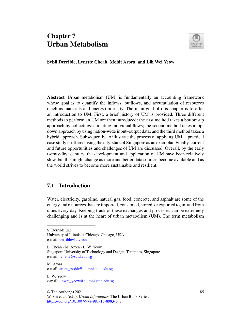 Chapter 7 Urban Metabolism