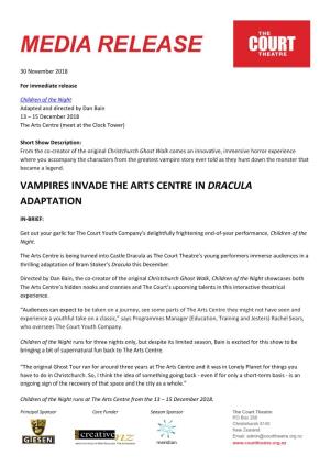 Vampires Invade the Arts Centre in Dracula Adaptation