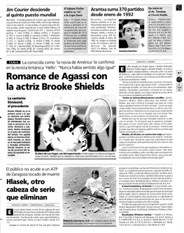 Romance De Agassi Con La Actriz. Brooke Shields