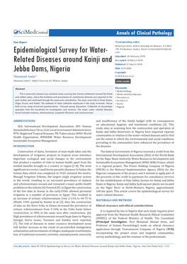 Epidemiological Survey for Water-Related Diseases Around Kainji and Jebba Dams, Nigeria