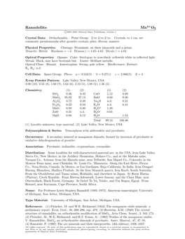 Ramsdellite Mn O2 C 2001-2005 Mineral Data Publishing, Version 1