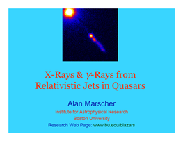 X-Rays & Γ-Rays from Relativistic Jets in Quasars