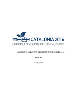 Catalonia, European Region of Gastronomy 2016
