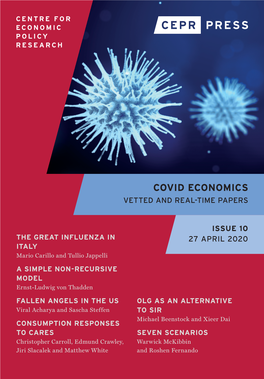 Covid Economics 10, 27 April 2020: 1-23 Covid Economics Pandemics on Local Economic Growth