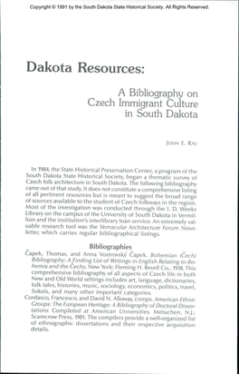 Dakota Resources: a Bibliography