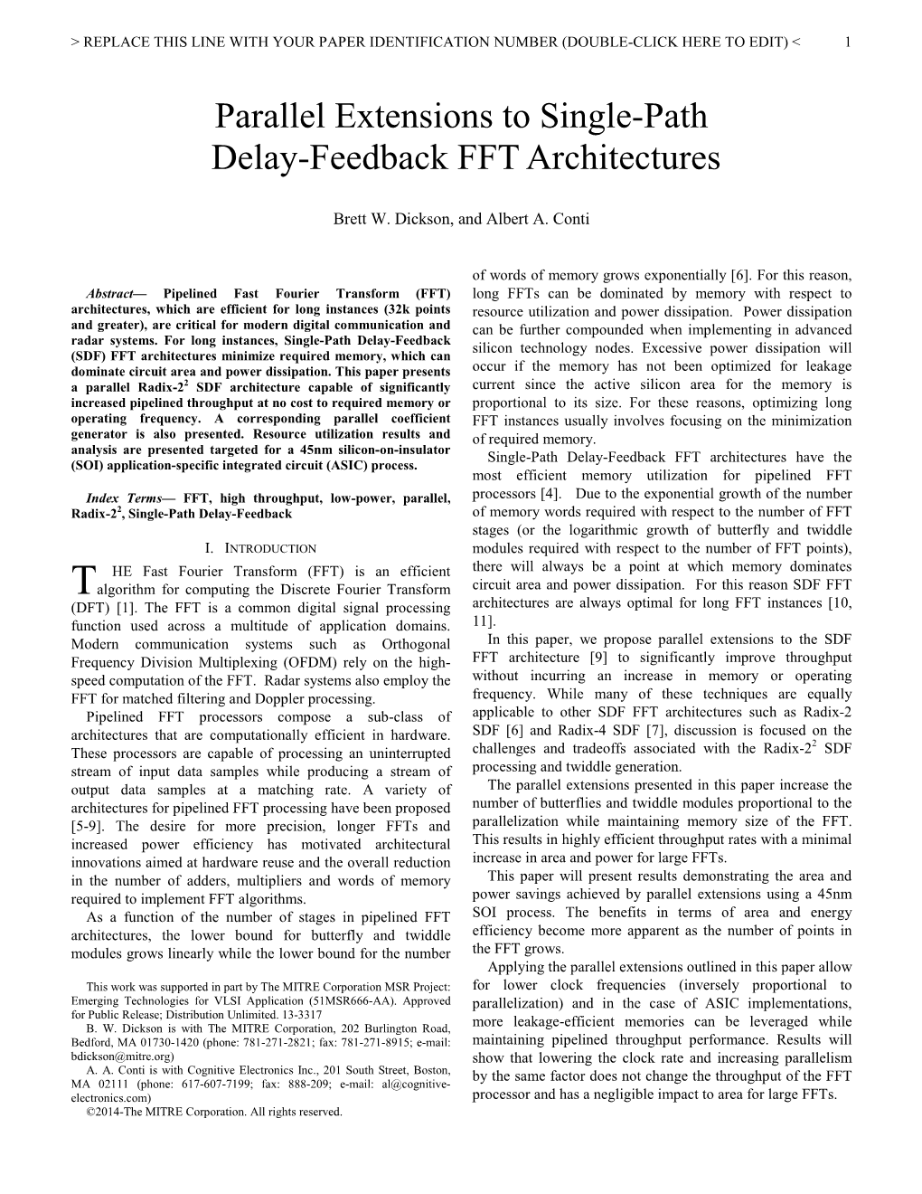 Parallel Extensions to Single-Path Delay-Feedback FFT Architectures