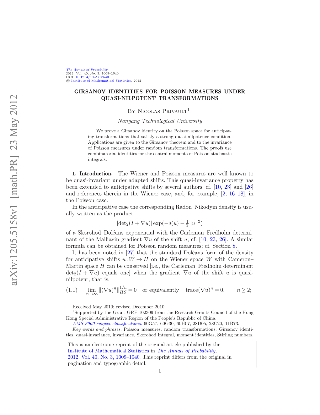 Girsanov Identities for Poisson Measures Under Quasi-Nilpotent Transformations