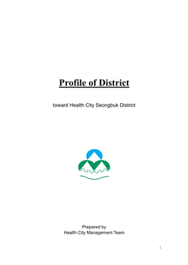 2. Health City Indicators of Seongbuk District