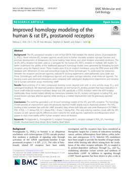 Improved Homology Modeling of the Human & Rat EP4 Prostanoid Receptors