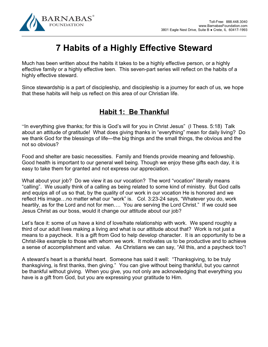 7 Habits of a Highly Effective Steward