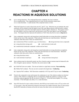 Chapter 4: Reactions in Aqueous Solutions