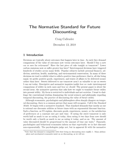 The Normative Standard for Future Discounting