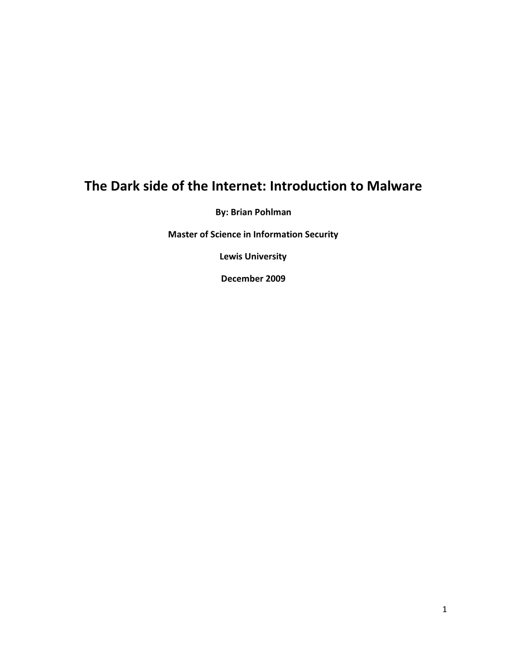 Introduction to Malware