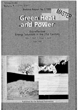 Green Heat and Power. Eco-Effective Energy Solutions in the 21St Century