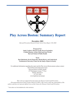 Play Across Boston: Sum Ma Ry Report