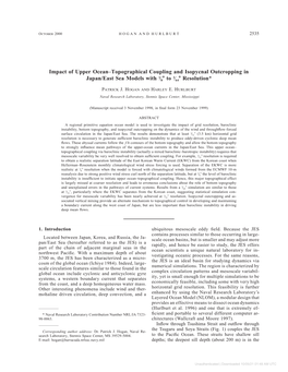 Impact of Upper Ocean–Topographical Coupling And