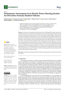 Performance Assessment of an Electric Power Steering System for Driverless Formula Student Vehicles