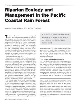 Riparian Ecology and Management in the Pacific Coastal Rainforest