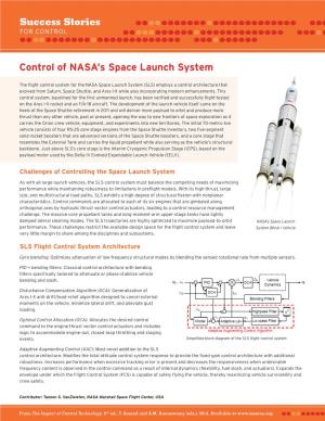Control of NASA's Space Launch System