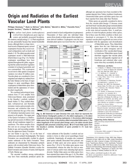 Origin and Radiation of the Earliest Vascular Land Plants