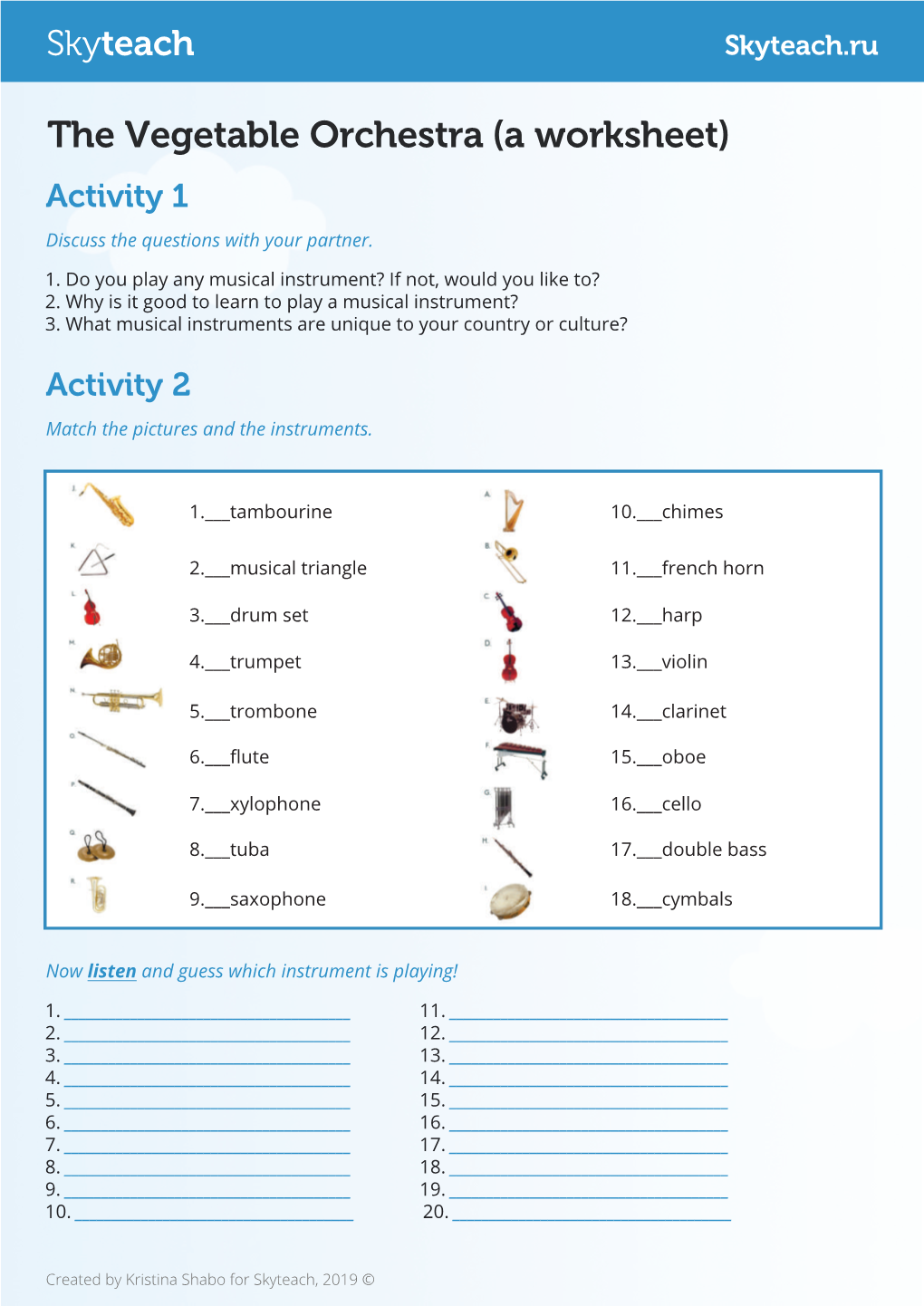 A Worksheet) Activity 1 Discuss the Questions with Your Partner