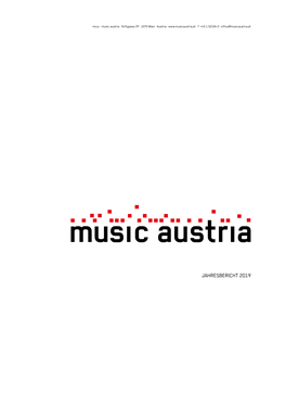 Jahresbericht 2019 (Mica – Music Austria)