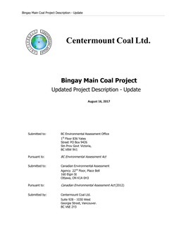 Centermount Coal Ltd