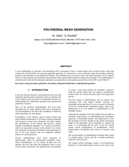 Polyhedral Mesh Generation