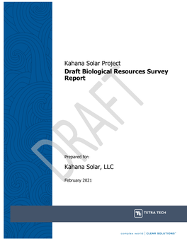 Draft Biological Resources Survey Report