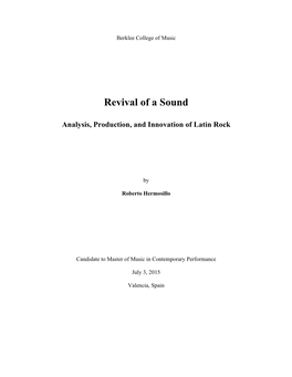 Revival of a Sound