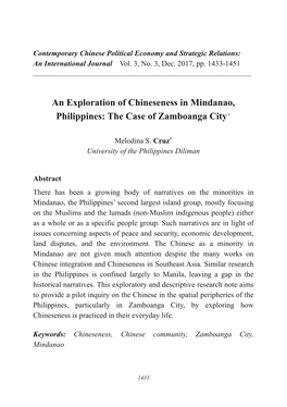 An Exploration of Chineseness in Mindanao, Philippines: the Case of Zamboanga City+