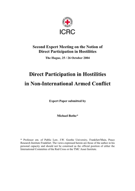 Direct Participation in Hostilities in Non-International Armed Conflict