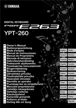 PSR-E263 YPT-260 Owner's Manual