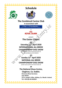 The Combined Canine Club in Association With
