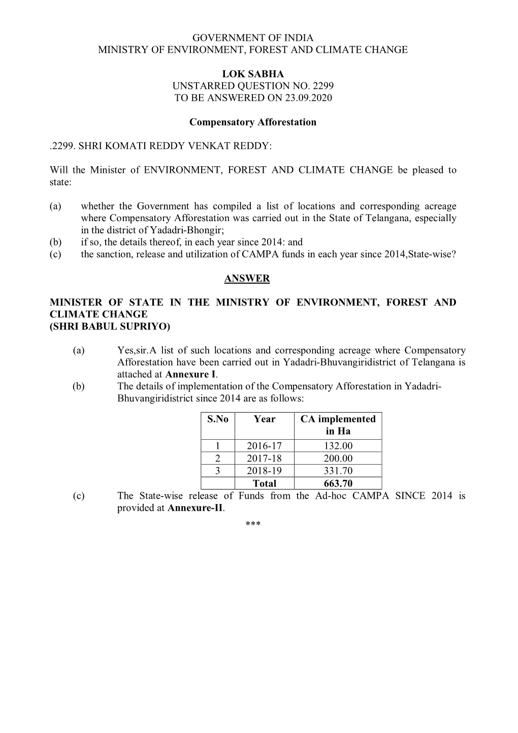 Government of India Ministry of Environment, Forest and Climate Change