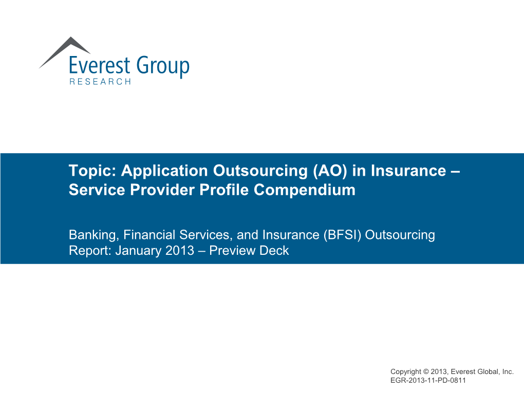 AO) in Insurance – Service Provider Profile Compendium