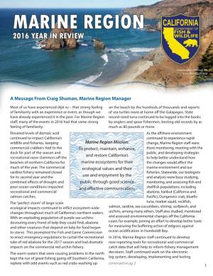 Marine Region 2016 Year in Review